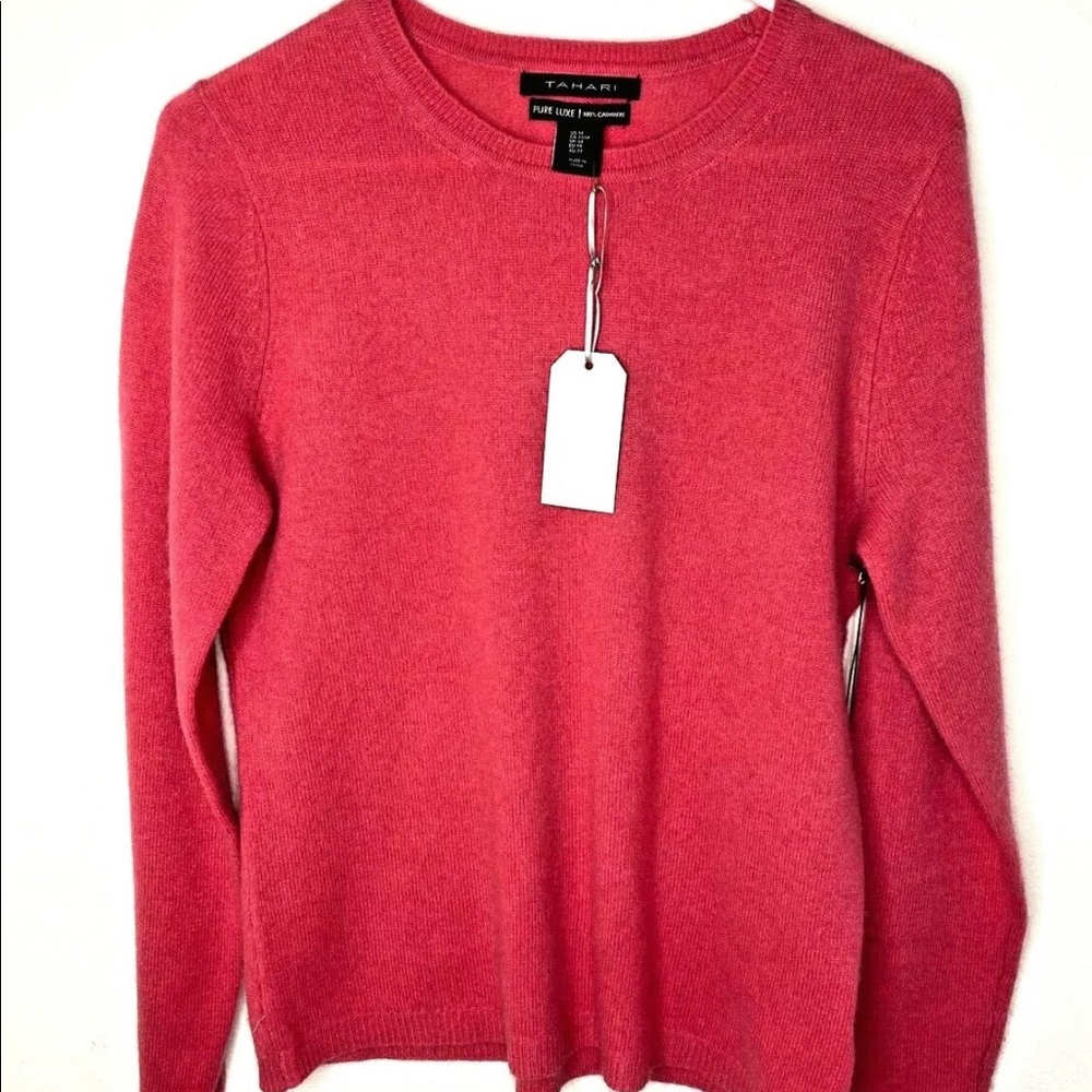 NWT Tahari PureLuxe small Rose Blush 100% Cashmere